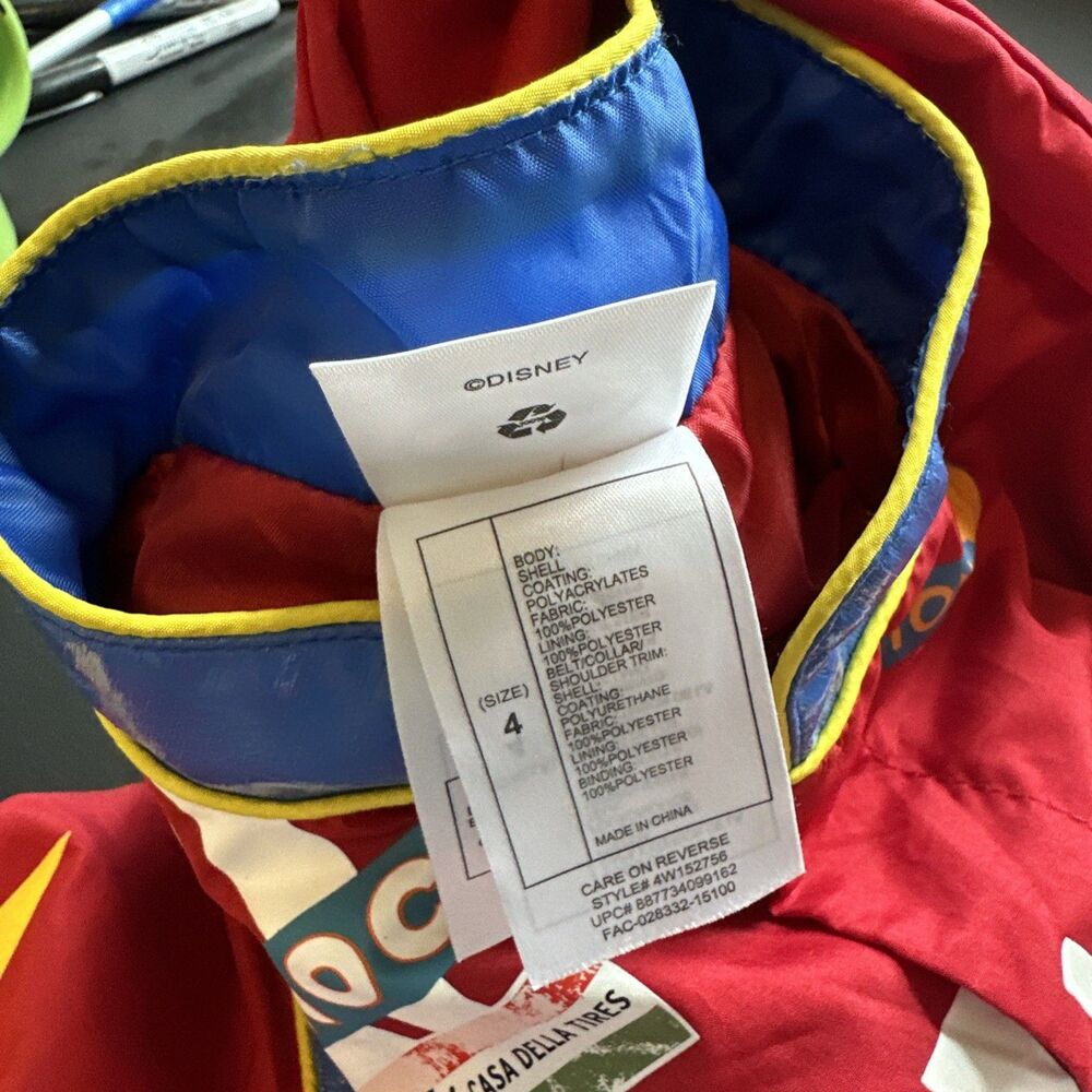 Disney Cars Lightning McQueen Racing Suit Costume Size 4 Plus Lunch-sack, Toys - Picture 9 of 10